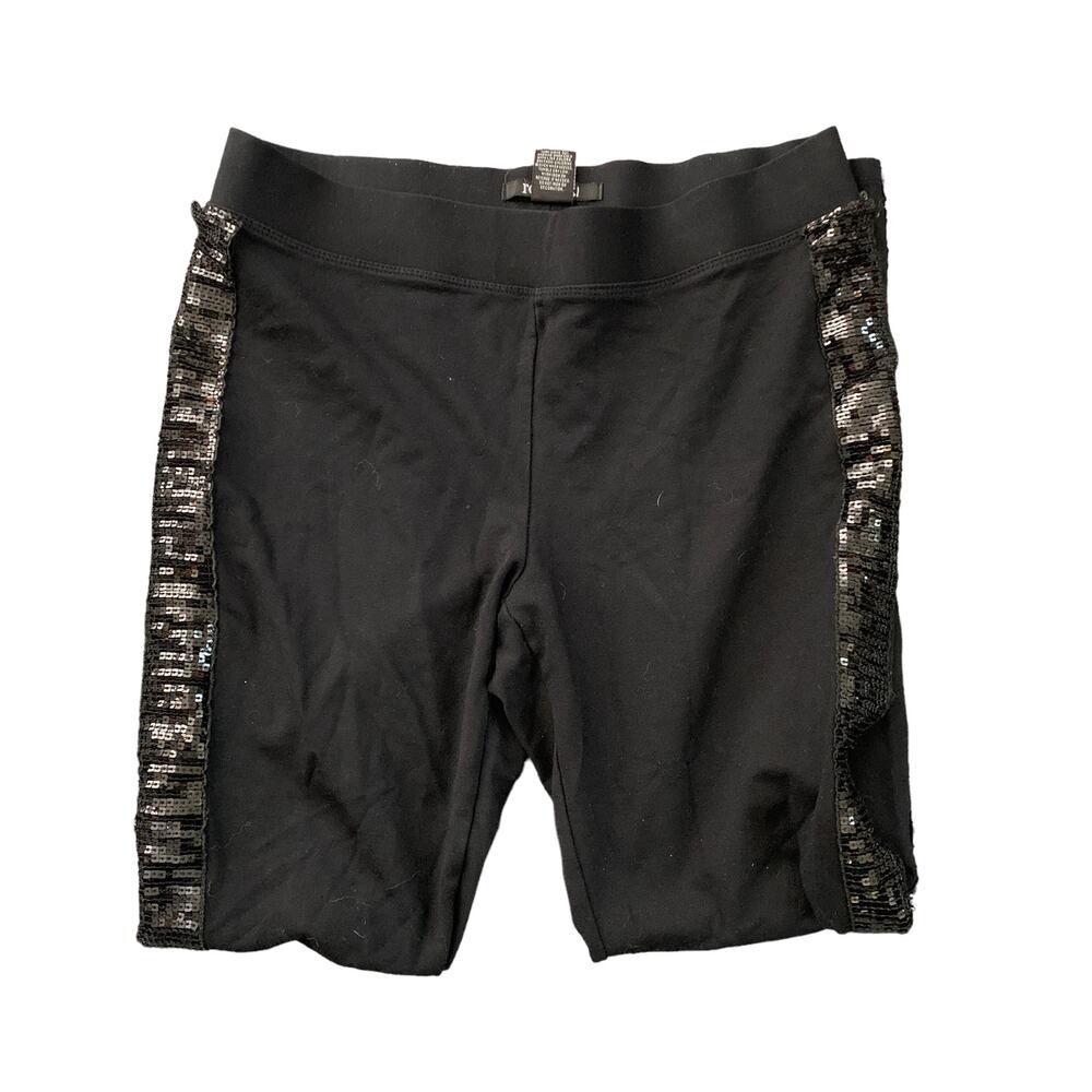 Roz & Ali Black Leggings With Sequins Medium